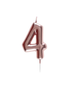 Bougie Anniversaire Chiffre 4 Rose Gold,  GM