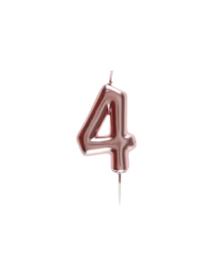 Bougie Anniversaire Chiffre 4 Rose Gold, PM