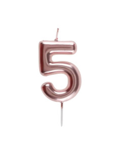 Bougie Anniversaire Chiffre 5 Rose Gold,  GM