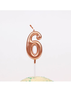 Bougie Anniversaire Chiffre 6 Bronze , PM