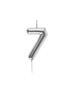 Bougie Anniversaire Chiffre 7 Argent, PM