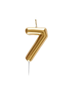 Bougie Anniversaire Chiffre 7 Doré,  GM