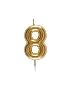 Bougie Anniversaire Chiffre 8 Doré,  GM