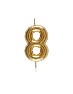 Bougie Anniversaire Chiffre 8 Doré, PM