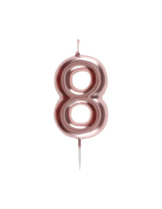 Bougie Anniversaire Chiffre 8 Rose Gold,  GM