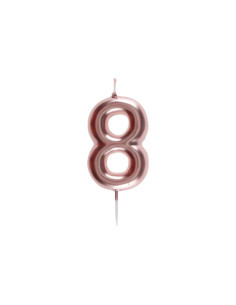 Bougie Anniversaire Chiffre 8 Rose Gold, PM