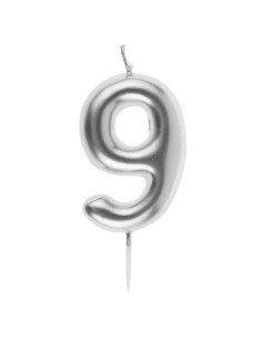 Bougie Anniversaire Chiffre 9 Argent, GM