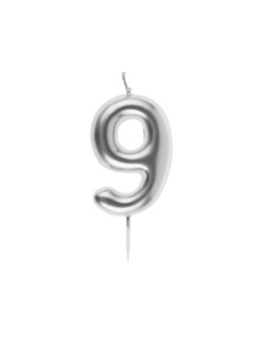 Bougie Anniversaire Chiffre 9 Argent, PM