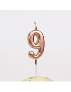 Bougie Anniversaire Chiffre 9 Bronze , PM