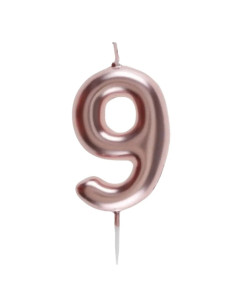 Bougie Anniversaire Chiffre 9 Rose Gold,  GM