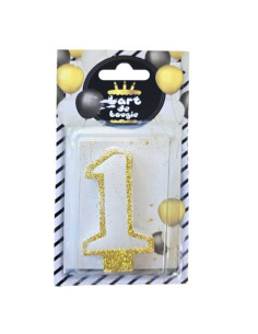 Bougie D'anniversaire Avec Paillettes Dorées N°1