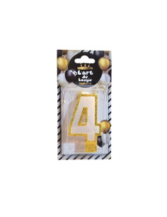Bougie D'anniversaire Avec Paillettes Dorées N°4