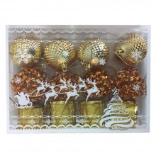 Boules de Décoration Noël GM Doré - 12pcs