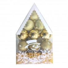 Boules de Décoration Noël PM Doré - 12pcs