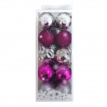 Boules de Décoration Noël PM Rose et Argenté - 20pcs