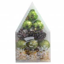 Boules de Décoration Noël PM Vert - 12pcs