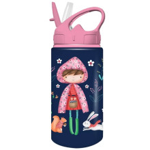 Bouteille à Eau MUST en Aluminium 500ml avec Paille Hello Rain - Réf.585689