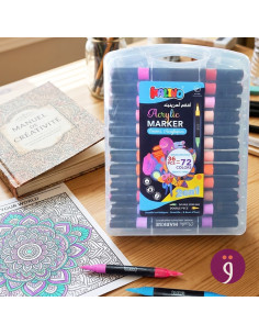 Box de 36 Marqueurs 72 Couleurs Double Pointe Kalino, Pointes Fine & Pinceau