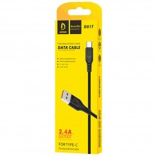 Cable Chargeur Type-C Denmen 2.4A - Réf.D01T Noir
