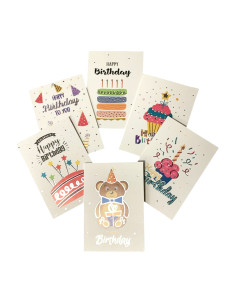 Carte de Vœux Anniversaire Happy Birthday 9x6.5 cm