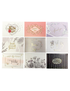 Cartes Message Premium Dorure, 12x8.5cm