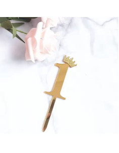 Chiffre  Anniversaire Couronne N°1 , Doré