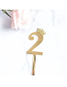 Chiffre  Anniversaire Couronne N°2 , Doré