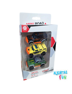 Coffret 3 Mini Voitures 4x4 en Métal