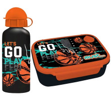 Coffret Boite à Goûter alimentaire + Bouteille à Eau en aluminium MUST Basketball - Réf.584898