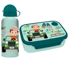 Coffret Boite à Goûter alimentaire + Bouteille à Eau en aluminium MUST Safari - Réf.584901