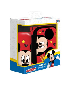 Coffret Boite à Goûter Alimentaire + Bouteille à Eau en Aluminium Must Team, Disney Mickey