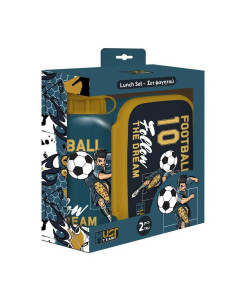 Coffret Boite à Goûter Alimentaire + Bouteille à Eau en Aluminium Must Team, Football
