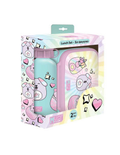 Coffret Boite à Goûter Alimentaire + Bouteille à Eau en Aluminium Must Team, Squishcuties