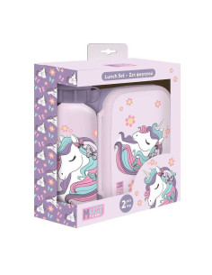 Coffret Boite à Goûter Alimentaire + Bouteille à Eau en Aluminium Must Team, Unicorn