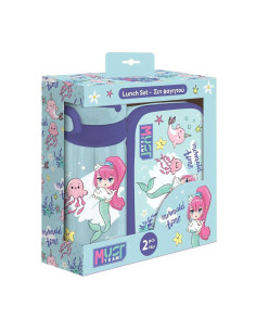 Coffret Boite à Goûter Alimentaire + Bouteille à Eau en Must Team,Mermaid