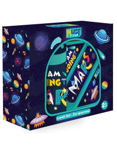 Coffret Boite à Goûter Alimentaire + Bouteille à Eau Must Team, Astronaute - Réf.587521