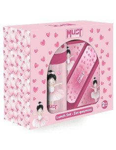 Coffret Boite à Goûter Alimentaire + Bouteille à Eau Must Team, Ballerine - Réf.587520