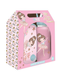Coffret Boite à Goûter Alimentaire + Bouteille à Eau Must Team, Ballerine - Réf.587569