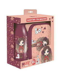 Coffret Boite à Goûter Alimentaire + Bouteille à Eau Must Team, Girl - Réf.587508