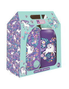 Coffret Boite à Goûter Alimentaire + Bouteille à Eau Must Team, Unicorn - Réf.587510