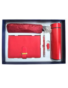 Coffret Cadeau Premium 5 Pcs Thermos, Parapluie, Clé USB, Stylo et NoteBook