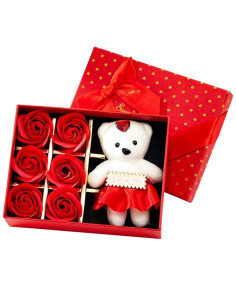 Coffret Cadeau Roses Parfumées + Ourson I Love You