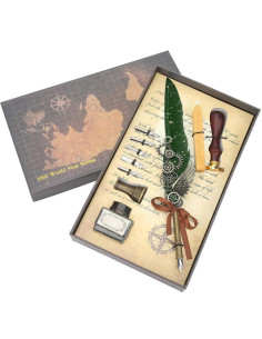 Coffret Calligraphie Steampunk Plume Vintage