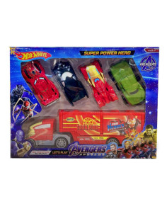 Coffret Camion Transporteur avec Voitures Super Héros