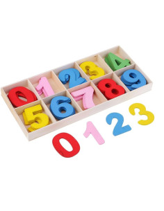 Coffret Chiffres en Bois Multicouleur