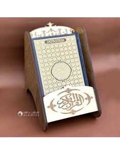 Coffret Coran en Bois et Plexi Doré