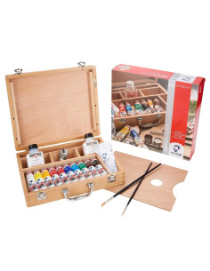 Coffret de Peinture Acrylique Van Gogh Basic, Boîte en bois - Royal Talens