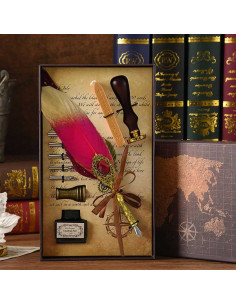 Coffret Écriture Vintage, Plume et Encre Style Ancien