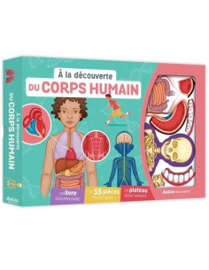 Coffret Livre + 55 Pièces Magnétiques - à la Découverte du Corps Humain - Auzou