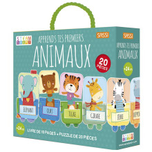 Coffret Livre&Puzzle Apprends Tes Premiers Animaux - SASSI